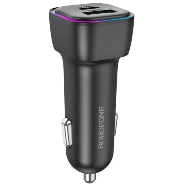 Фото - Автомобільний зарядний пристрій BOROFONE BZ28A Trophie PD30W+QC3.0 car charger Black (6941991110818)
